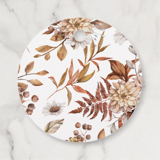 秋の秋水の色フローラ結婚の感謝 フェイバータグ (裏面)