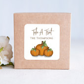 秋の秋水彩かぼちゃのハーベストトリート スクエアシール