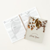 秋の秋水彩紅葉サンクスギビングレシピ ノートブック (内部)