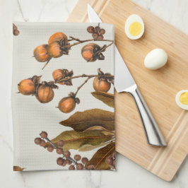 秋の秋水彩葉葉 キッチンタオル