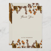 秋の秋水彩葉葉 サンキューカード (正面/裏面)