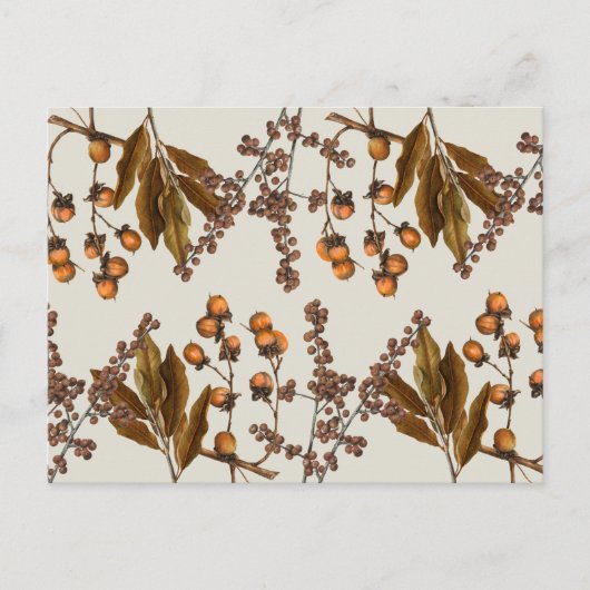 秋の秋水彩葉葉 シーズンポストカード (正面)