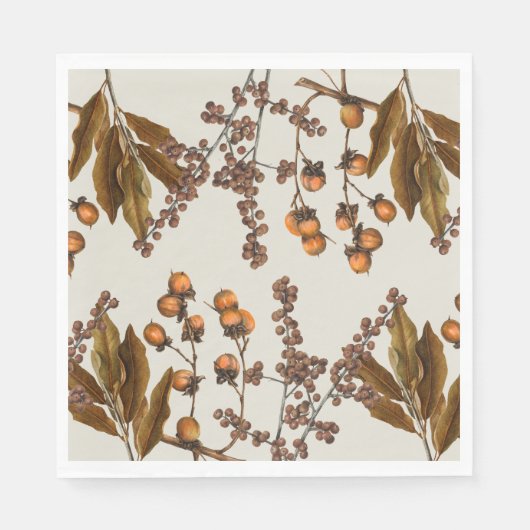 秋の秋水彩葉葉 スタンダードランチョンナプキン (正面)