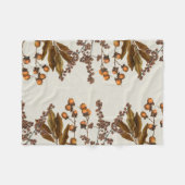 秋の秋水彩葉葉 フリースブランケット (正面(横))