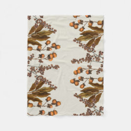 秋の秋水彩葉葉 フリースブランケット