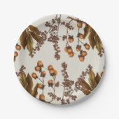 秋の秋水彩葉葉 ペーパープレート (正面)