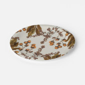 秋の秋水彩葉葉 ペーパープレート (アングル)