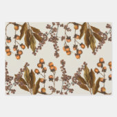 秋の秋水彩葉葉 ラッピングペーパーシート (正面3)