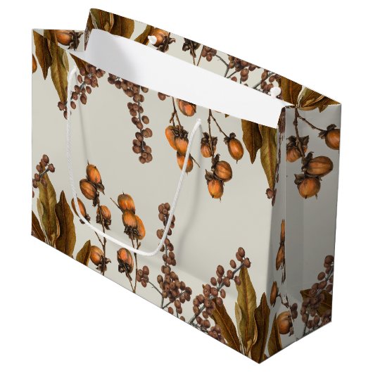 秋の秋水彩葉葉 ラージペーパーバッグ (正面アングル)