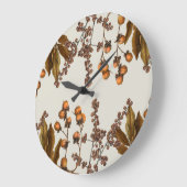 秋の秋水彩葉葉 ラージ壁時計 (傾斜)