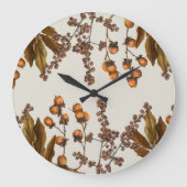 秋の秋水彩葉葉 ラージ壁時計 (正面)