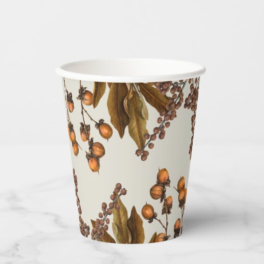 秋の秋水彩葉葉 紙コップ (正面)