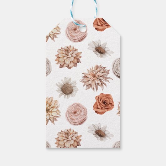 秋の秋水彩開花赤ちゃんシャワーありがとう ギフトタグ (裏面)