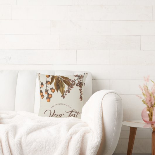 秋の秋水彩離れ葉文字 クッション (ソファ)