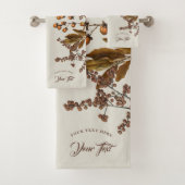 秋の秋水彩離れ葉文字 バスタオルセット (インサイチュ)