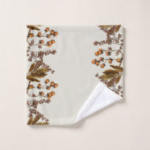 秋の秋水彩離れ葉文字 バスタオルセット (ウォッシュタオル)