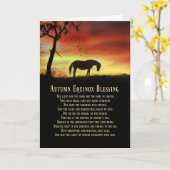 秋の秋秋分と木 カード (黄色い花)