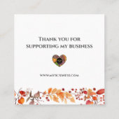 秋の秋紅葉オレンジレッド スクエア名刺 (裏面)