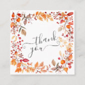 秋の秋紅葉オレンジレッド スクエア名刺 (正面)