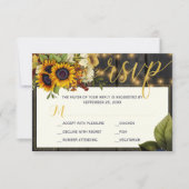 秋の秋素朴な収穫のバ結婚ンウッド 出欠カード (正面)