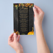 秋の秋素朴な木結婚のメニュー チラシ (ハンドル)