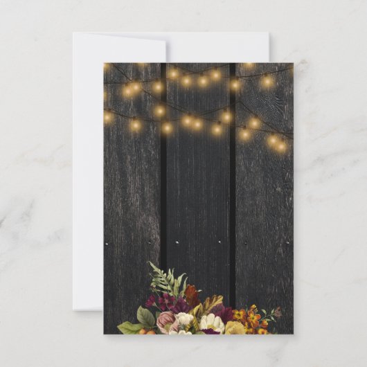 秋の秋素朴な田舎木結婚の木 セーブザデート (裏面)