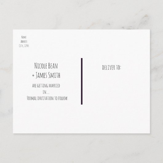 秋の秋素朴ゴールデ葉ンドの日付を保存 案内ポストカード (裏面)