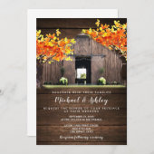 秋の秋素朴バーンカントリーウェディング招待状 招待状 (正面/裏面)