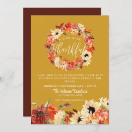 秋の秋素朴パンプキンサンクスギビングディナー 招待状