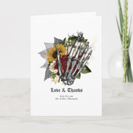 秋の秋素朴フローラゴシック結婚ズ サンキューカード