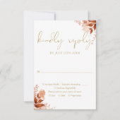 秋の秋素朴フローラシック結婚金ゴールド 出欠カード (正面)