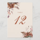 秋の秋素朴フローラテーブル番号 サンキューカード (裏面)