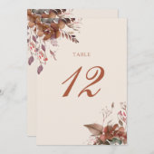 秋の秋素朴フローラテーブル番号 サンキューカード (正面/裏面)