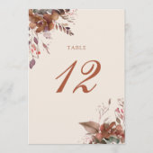 秋の秋素朴フローラテーブル番号 サンキューカード (正面)