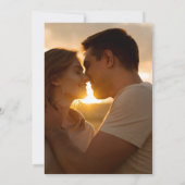 秋の秋素朴フローラフォトシックな金ゴールド結婚ズ 招待状 (裏面)