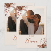 秋の秋素朴フローラフォトテーブル番号 サンキューカード (正面/裏面)