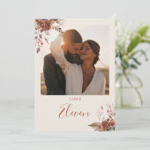 秋の秋素朴フローラフォトテーブル番号 サンキューカード (スタンド正面)