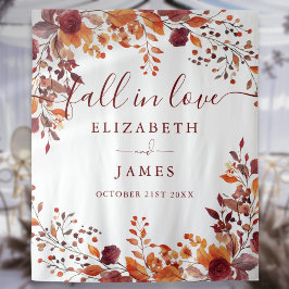 秋の秋素朴フローラフォトブース背景 タペストリー