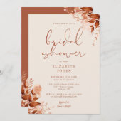秋の秋素朴フローラブライダルシャワー 招待状 (正面/裏面)
