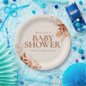 秋の秋素朴フローラベビーシャワー ペーパープレート (パーティー)