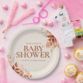 秋の秋素朴フローラベビーシャワー ペーパープレート (パーティー)