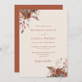 秋の秋素朴フローラモノグラ結婚ム 招待状 (正面/裏面)
