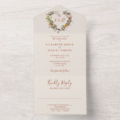 秋の秋素朴フローラ結婚ハート オールインワン招待状 (内側)