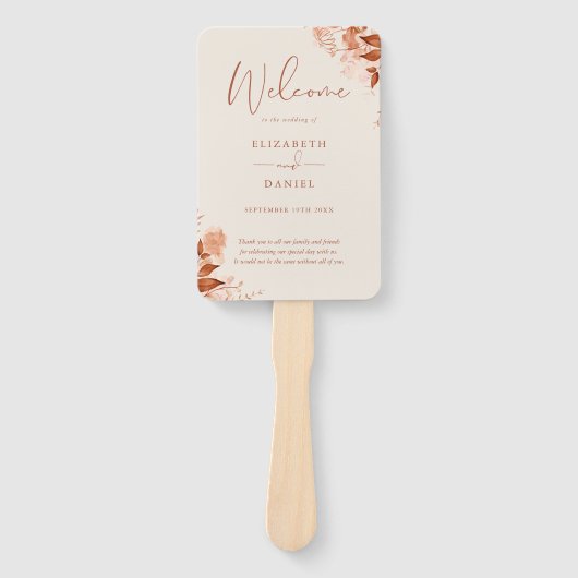 秋の秋素朴フローラ結婚式 プログラム ハンドファン (正面)