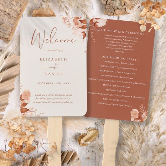 秋の秋素朴フローラ結婚式 プログラム ハンドファン