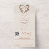 秋の秋素朴フローラQRコー結婚ド オールインワン招待状 (内側)