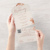 秋の秋素朴フローラQRコー結婚ド オールインワン招待状 (貼ってはがせる)