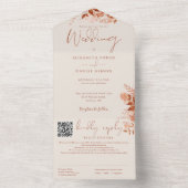 秋の秋素朴フローラQRコー結婚ド オールインワン招待状 (内側)