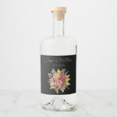 秋の秋素朴ブラックウォーター結婚カラー リキュールボトルラベル (正面)