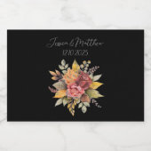 秋の秋素朴ブラックウォーター結婚カラー リキュールボトルラベル (シングルラベル)